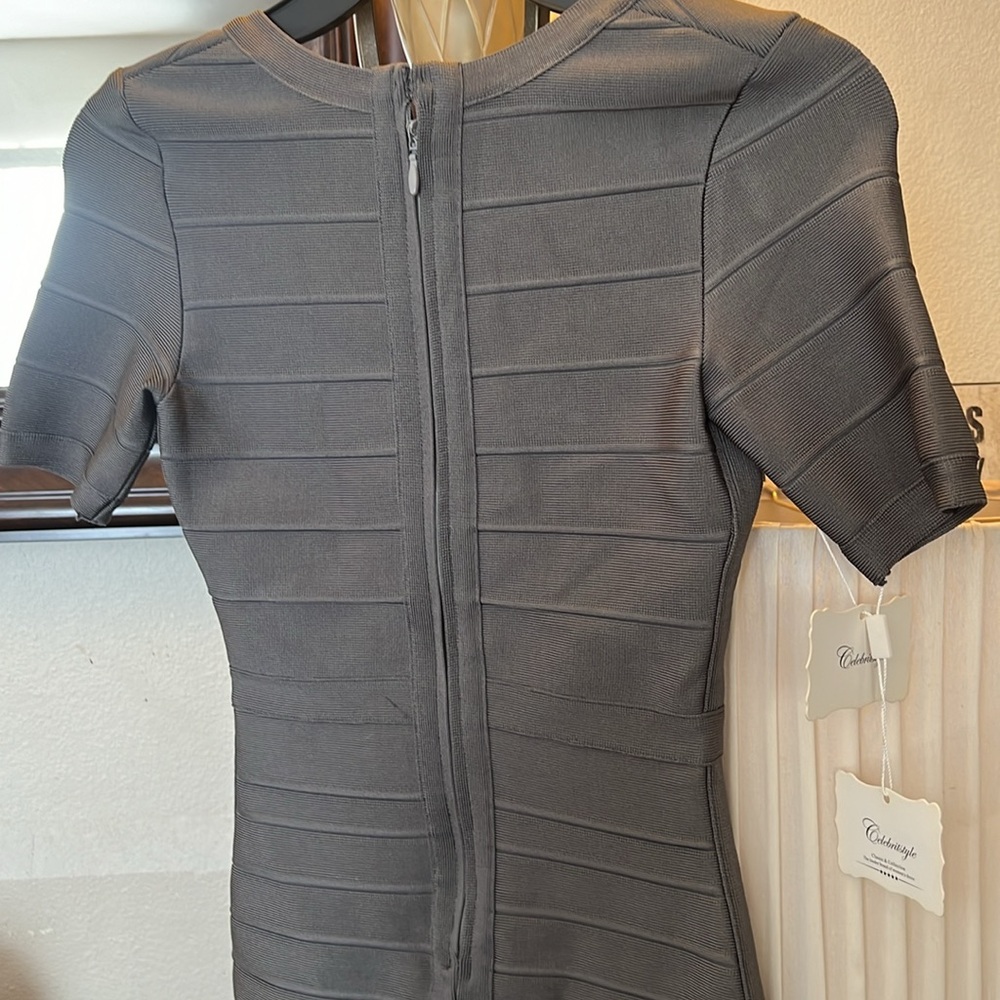 CelebritStyle Grey Bodycon Dress NWT - Picture 9 of 9
